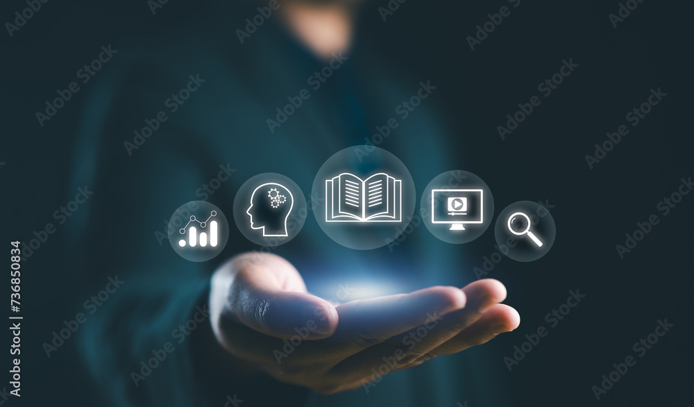 Fototapeta premium E-learning Education Internet Technology Webinar Online Courses concept..