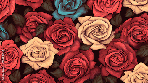 Rose flower background  Valentine s Day illustration