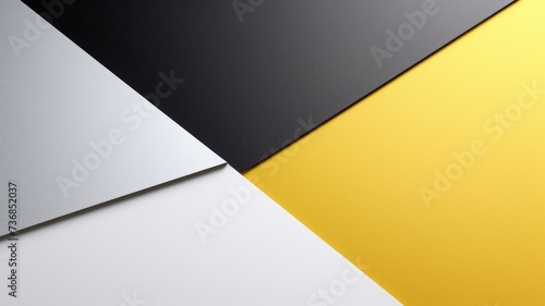 Background of three colors modern design  black  white and yellow. 3D illustration of exuberant. generative AI