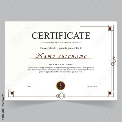 Creative Certificate of Achievement Award Template