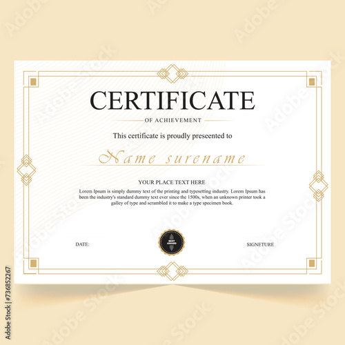 Creative Certificate of Achievement Award Template