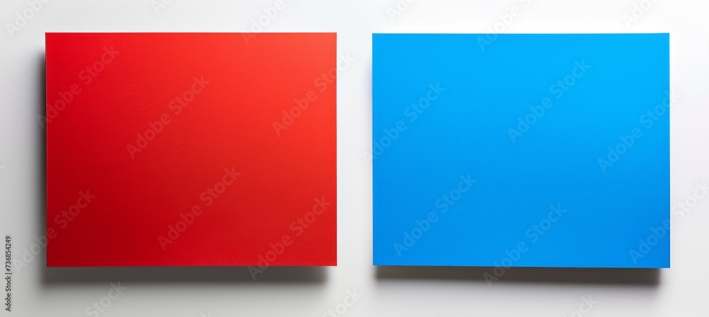 Political red and blue colors paper. Symbolizes the America presidential election democracy choice. Generative AI technology. Political red and blue colors paper. Symbolizes the America presidential election democracy choice. Generative AI technology.