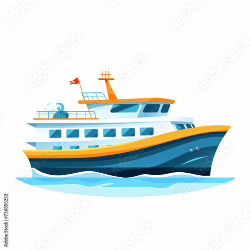 Illustration of a small ferry cruising through. © Ashley