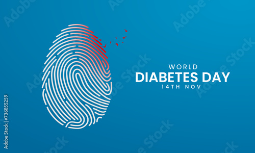 World Diabetes Day. Creative Diabetes Day ads. 3D Illustration