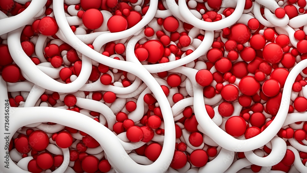 Molecular Helix Red and White Banner Background Molecular Helix Red and White Banner Background