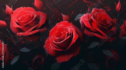 Rose flower background, Valentine's Day illustration