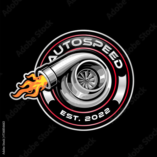 Turbo logo, machine logo template, Garage logo