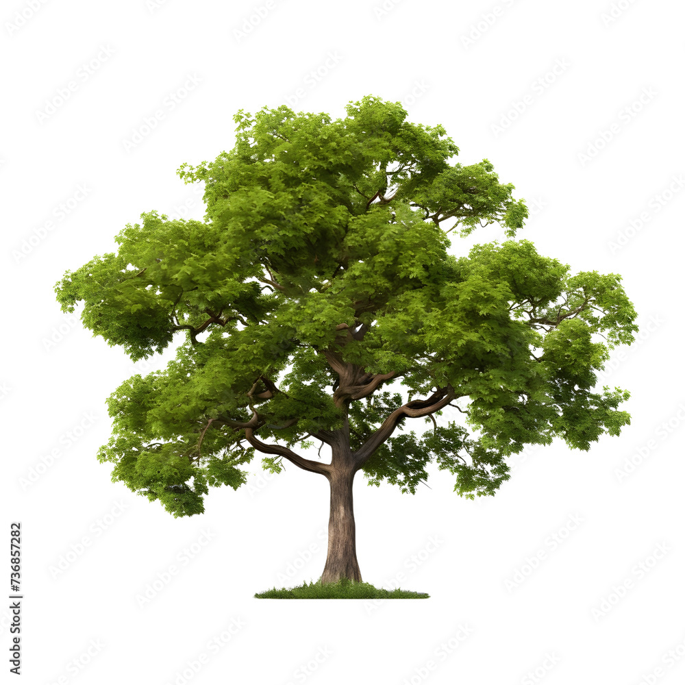 Obraz premium A big greenery isolated tree on white background