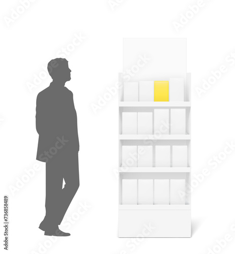 Store shelf for presentations isolated on a white background. Vector illustration. Can be use for template your design, promotion, advertising. EPS10.