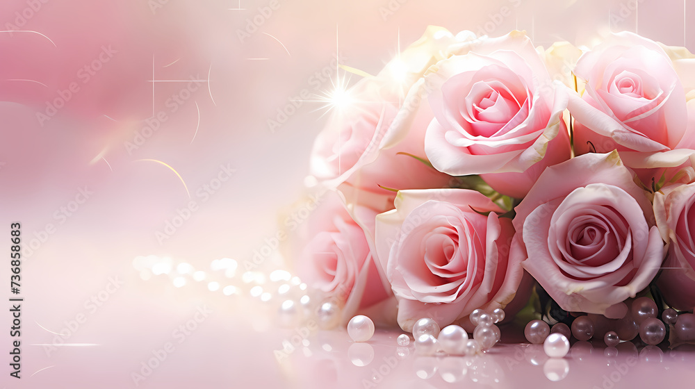 Rose flower background, top view of bouquet Rose flower background, top view of bouquet