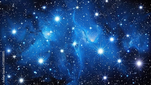 Blue dark night sky with many stars. Space background © buraratn