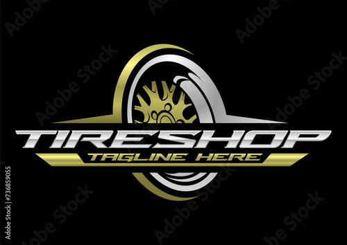 Tire shop, Wheel logo, Template Logo Tires