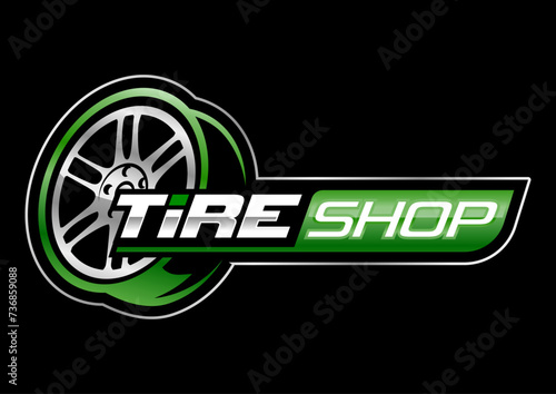 Tire shop, Wheel logo, Template Logo Tires