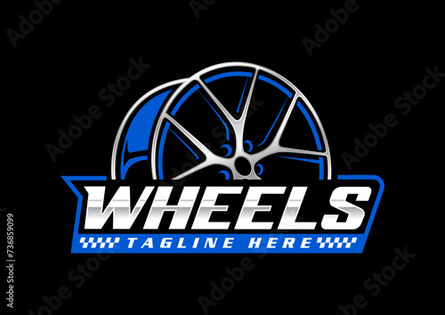 Tire shop, Wheel logo, Template Logo Tires