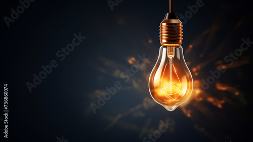 Light bulb in the dark background Concept