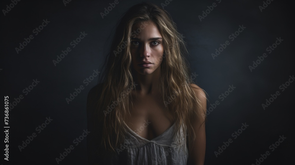 Deep in Thought: Moody and Atmospheric Portrait of Solitude - Intense and Emotional