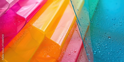 Textures in close-up, sleek plastic surface, Vibrant hues and fine