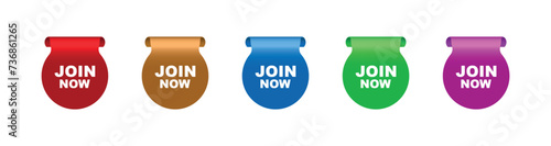 join now sign on white background	