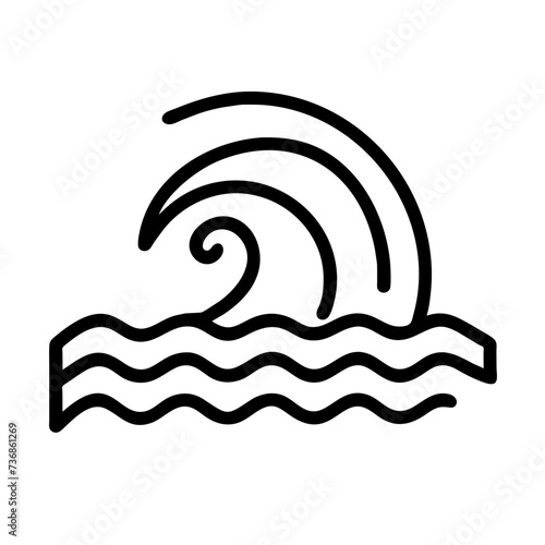 Waves icon, ocean waves vector, waves thin line icon
