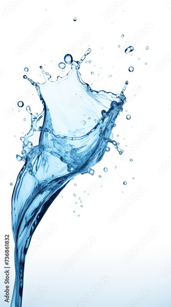 Obraz premium Blue water splash on a white background