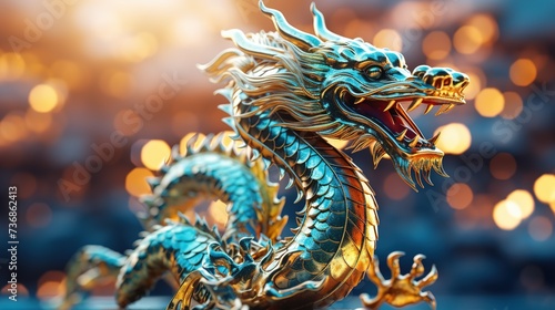 Dragon status High definition photography creative wallpaper ai generative images