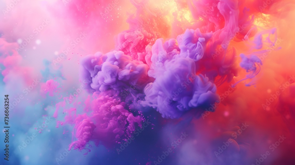 Colorful cloud of smoke. Abstract background. 3D rendering illustration