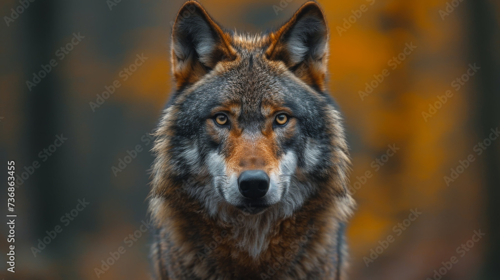 Captivating Close-Up of Wolf's Face in Natural Habitat