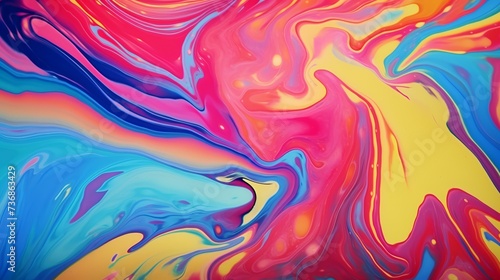 Colorful abstract background of acrylic paint in blue and pink tones.