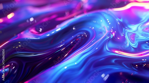Abstract background of blue and purple liquid in water with some reflections