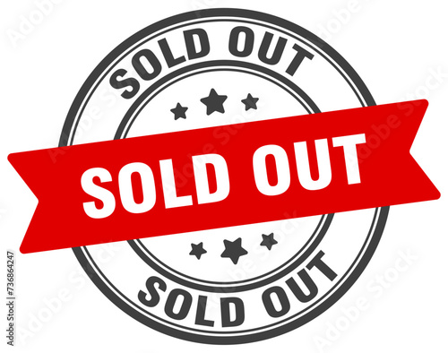 sold out stamp. sold out label on transparent background. round sign