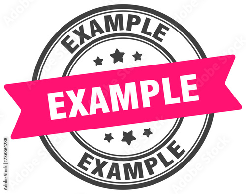 example stamp. example label on transparent background. round sign