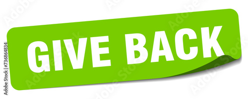 give back sticker. give back label