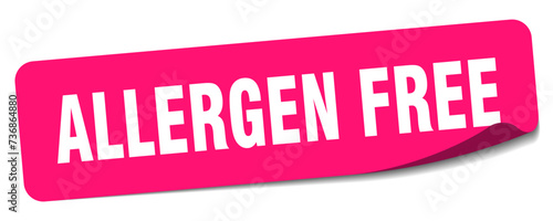 allergen free sticker. allergen free label