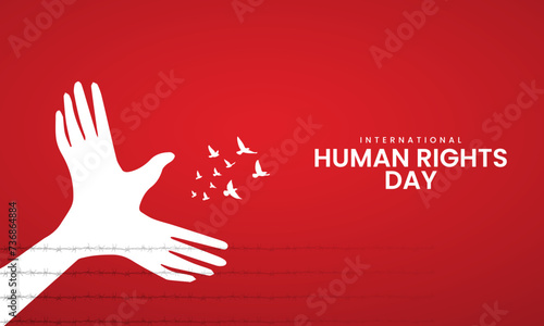 Internastional Human Rights Day. 10 December human right day. 3D Illustration