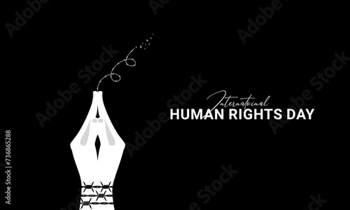 Internastional Human Rights Day. 10 December human right day. 3D Illustration