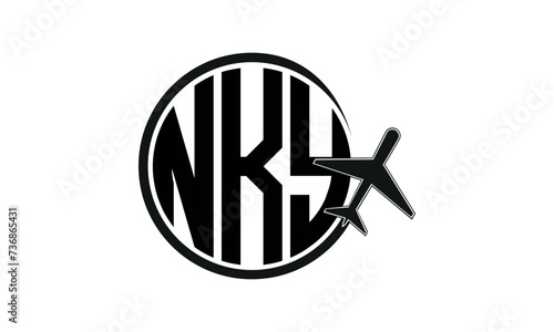 NKY three initial letter circle tour & travel agency logo design vector template. hajj Umrah agency, abstract, wordmark, business, monogram, minimalist, brand, company, flat, tourism agency, tourist photo