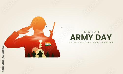 Indian Army Day. Indian Army Day Creative Design. 3D Illustration