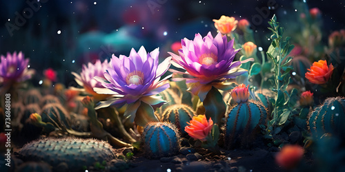A surreal composition with flowers floating in space 