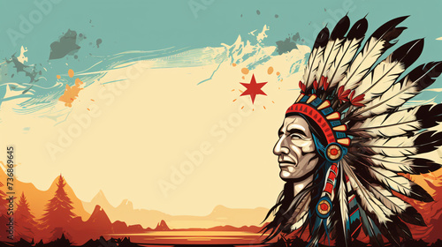 Native American Day background with copy space.