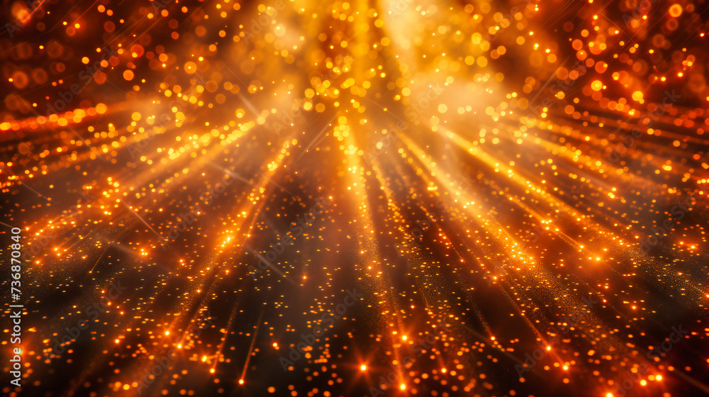 Radiant Festive Flare: A Burst of Golden Light, Symbolizing Celebration and Joy in a Beautifully Illuminated Backdrop
