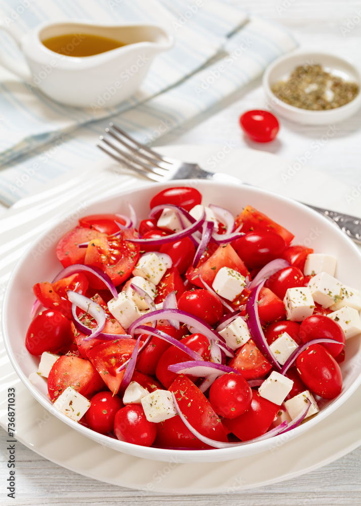 tomato salad with red onion and white cheese tomato salad with red onion and white cheese