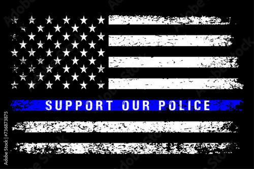 Support Our Police USA Flag Design.