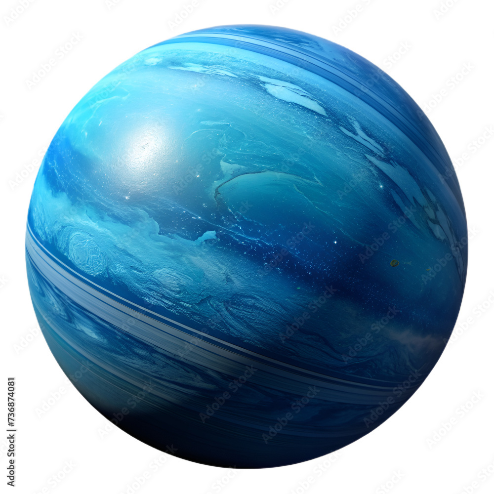 3D Planet Neptune Flat On Transparent Background. 3D Planet Neptune Flat On Transparent Background.