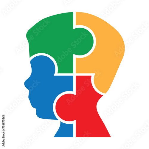 Autism Boy with Puzzle