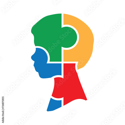 Autism Boy with Puzzle