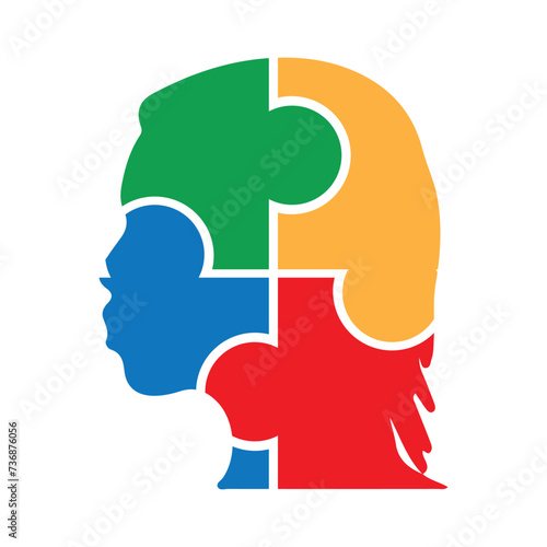 Autism Boy with Puzzle