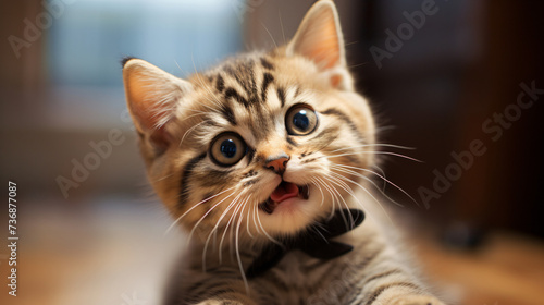 Playful kitty making a face. © Ashley