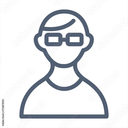 Man wearing glasses icon line style isolated on white background. Vector illustration.Man with glasses icon line. Single avatar,peopleicon from the big avatar line.