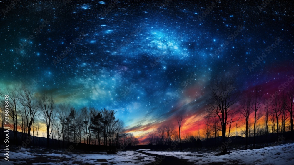 幻想的な冬の星空 幻想的な冬の星空