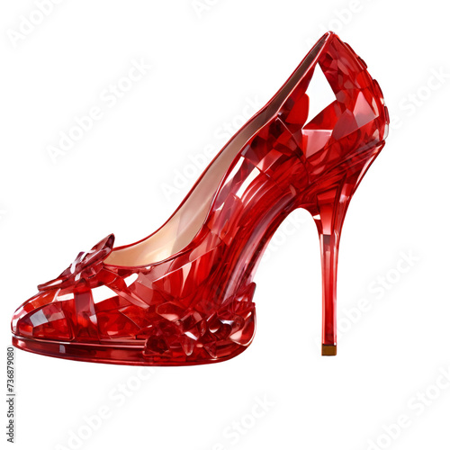 Beautiful crystal shoes illlustration png. photo